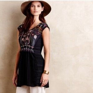 Anthropologie One September Barranco Embroidered Tunic